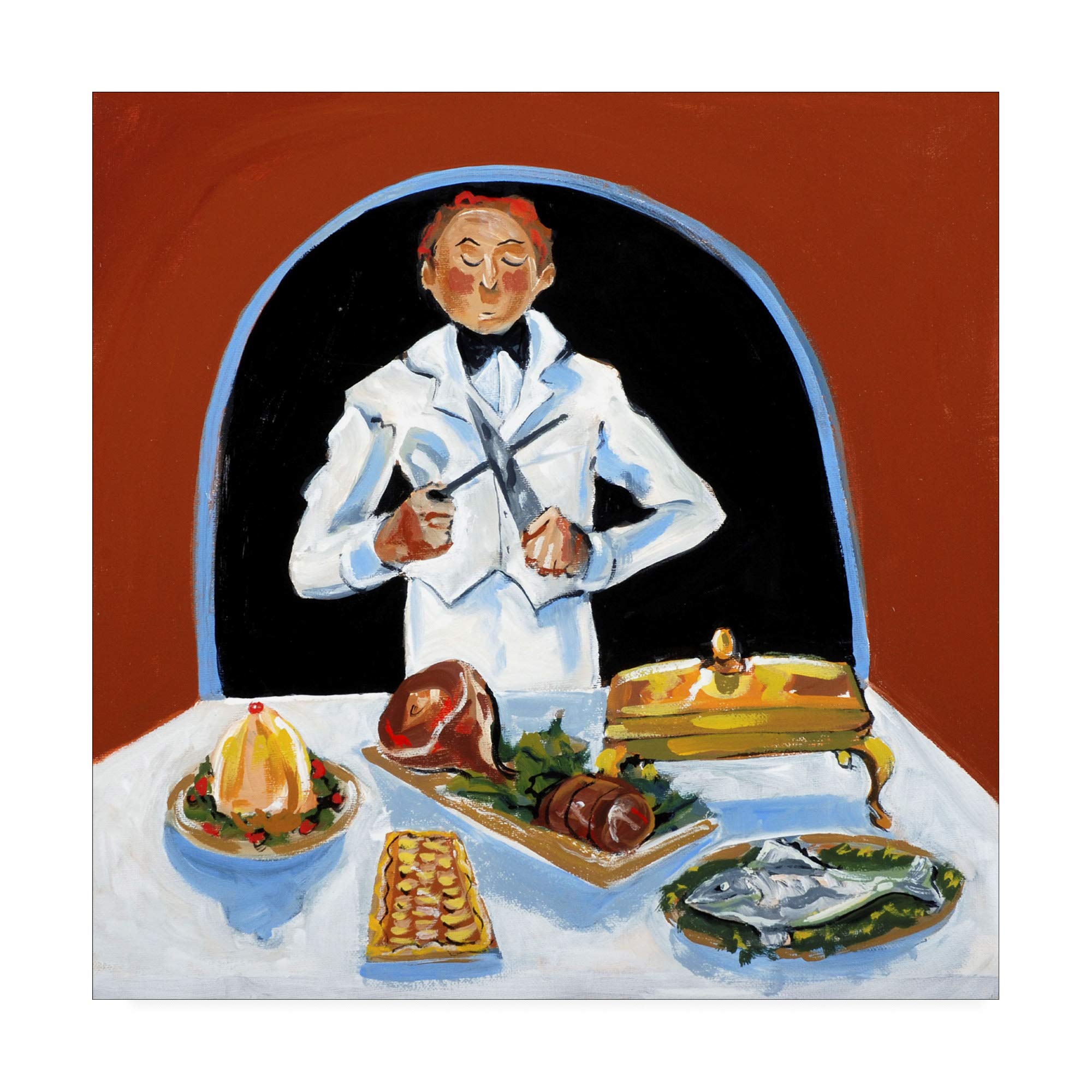 Trademark Fine Art - Patricia A. Reed's 18x18 Garcon Buffet Wall Art - Elegant French-Inspired Canvas Print for Dining Room & Kitchen Decor