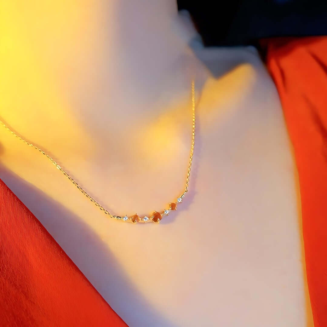 Natural Mandarin Garnet Pendant Necklace with Spiritual Chain - Elegant Gemstone Jewelry for Women | NL7496 | Perfect for Meditation, Yoga & Spiritual Healing