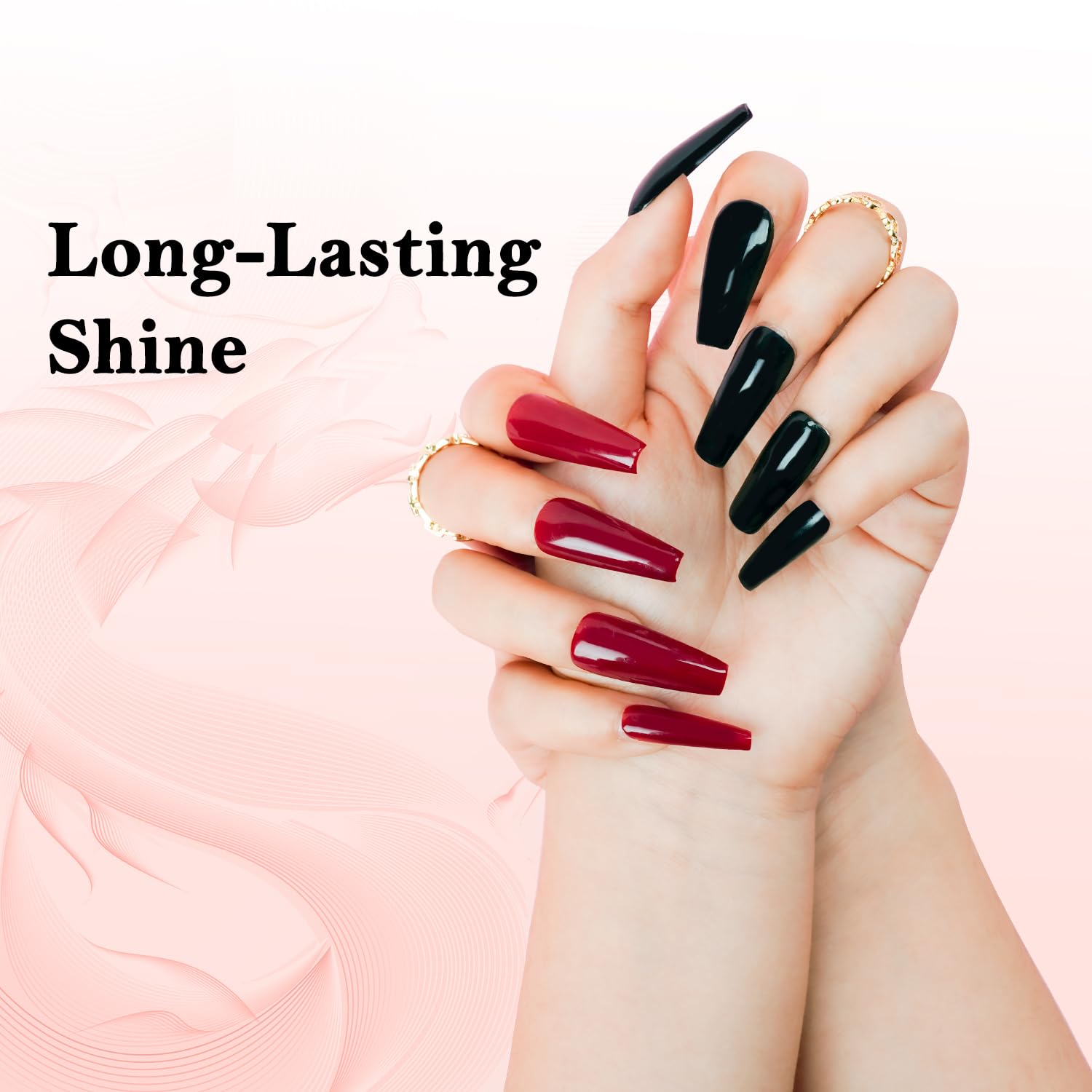 LKE No Wipe Gel Top and Base Coat Set - 2 Pcs Clear Shine Finish, Long Lasting Glossy Gel Base & Top Coat for Gel Nail Polish, Compatible with UV/LED Nail Lamp - Perfect for DIY Nail Art, Home Manicure & Professional Salon Use