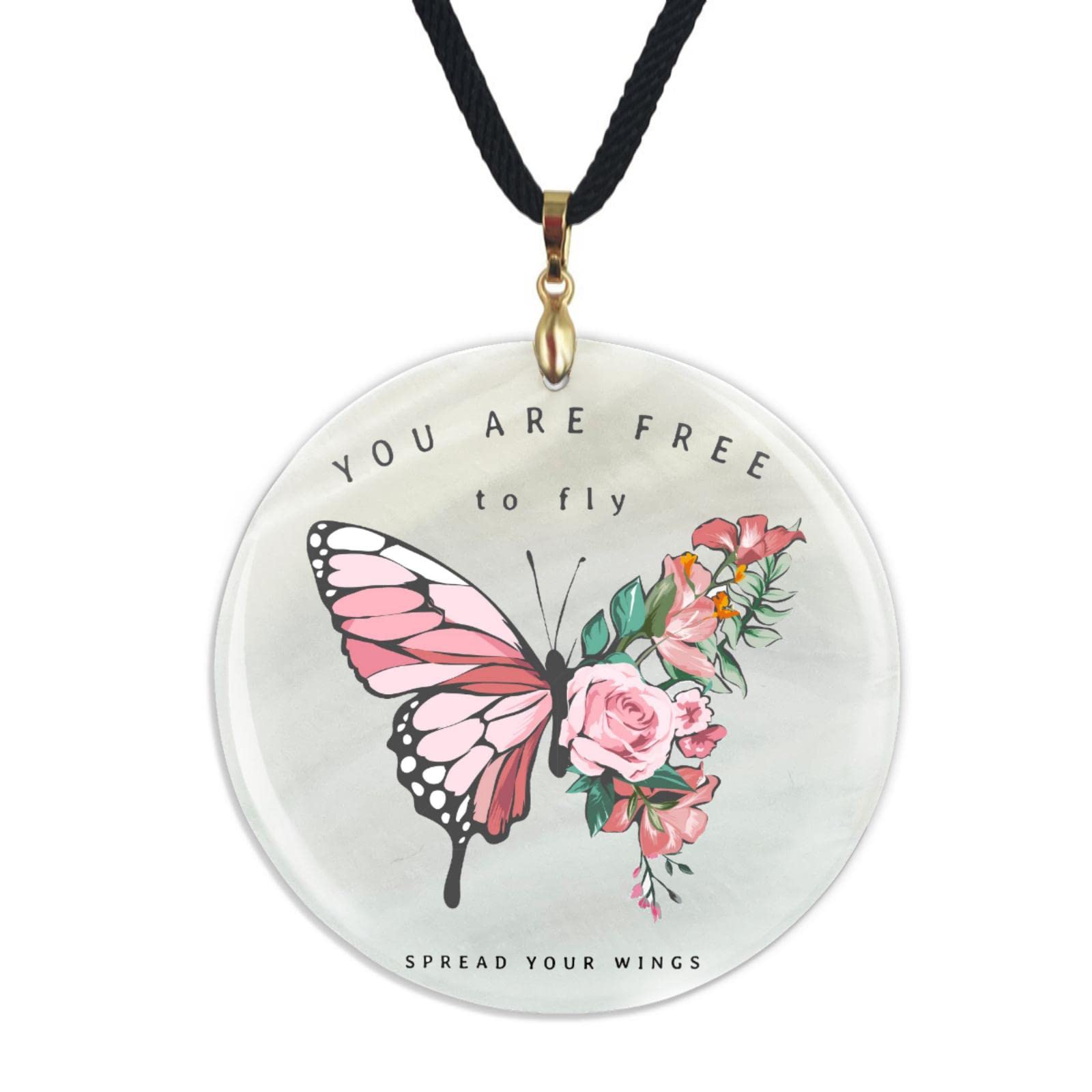 Personalized Butterfly Shell Pendant Necklace for Women - Adjustable Length Name Necklace with Black Chain, Unique Aesthetic Shell Jewelry Gift for Girlfriend, Wife, Daughter | Perfect for Beach Vacations, Anniversary Presents & Boho Fashion Accessories