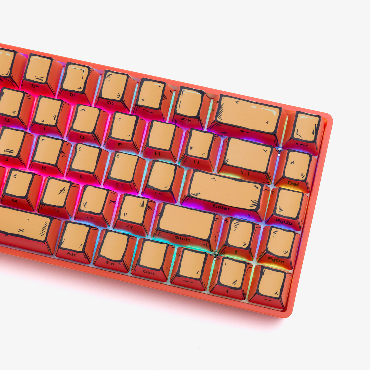 CELSHADE Basecamp 65+ Mechanical Keyboard - Orange Backlit Wired Gaming Keyboard for PC/Mac - Perfect for Gaming, Typing & Office Work