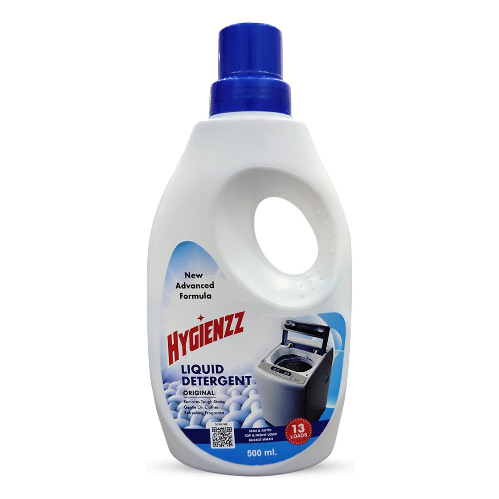 Hygienzz Liquid Laundry Detergent 500ml (Pack of 2) - Gentle & Effective for Front & Top Load Washing Machines | Fresh Scent, Deep Clean | Perfect for Everyday Laundry, Baby Clothes & Delicate Fabrics