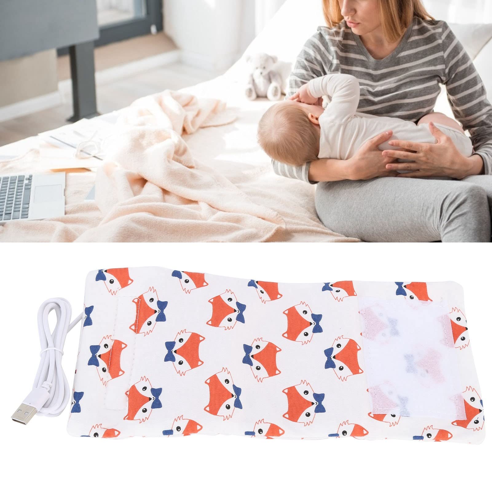 Portable USB Baby Bottle Warmer - Cartoon Insulated Milk Heating Bag for Travel, Car & Home Use | Fast & Safe Bottle Warmer for Breastmilk & Formula | Perfect for On-the-Go Parents, Outdoor Activities & Nighttime Feedings