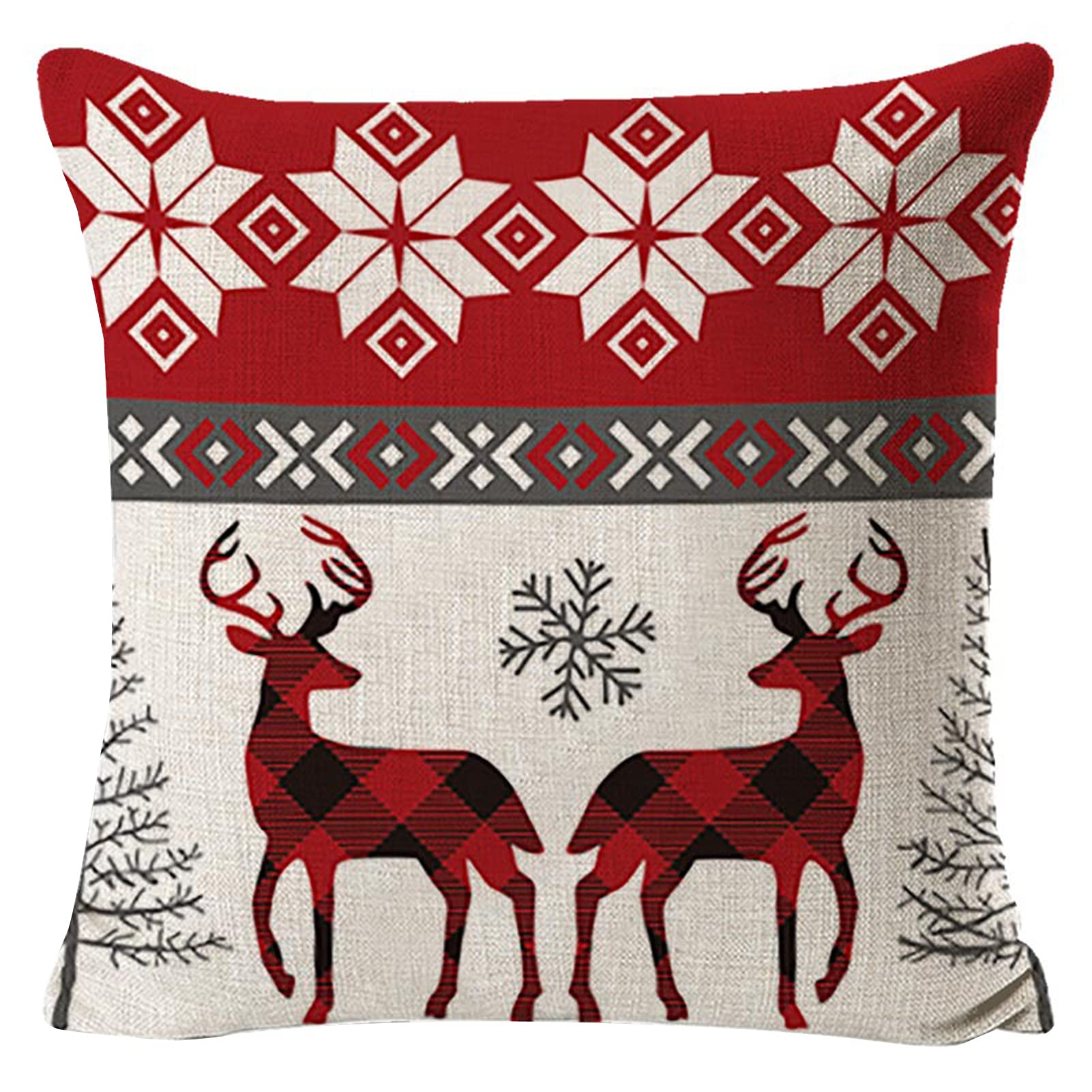 HEVIRGO Christmas Throw Pillow Covers - Flax Skin-Friendly Square Cushion Covers (30x30cm) for Sofa, Bed & Home Decor | Holiday Seasonal Decorative Accent