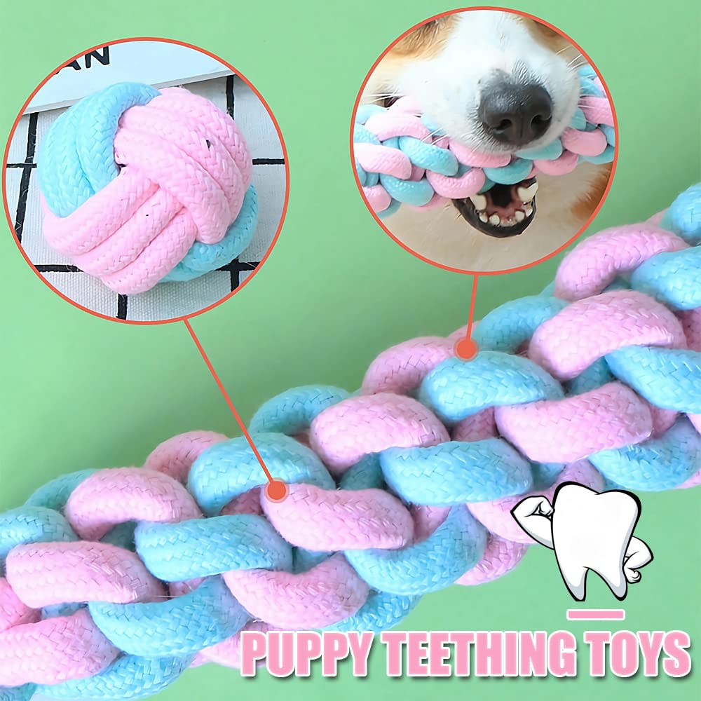 Speedy Panther 7Pcs Natural Cotton Dog Rope Toys for Small & Medium Dogs - Puppy Chew Toys & Teething Toys for Puppies 8+ Weeks - Durable Tug Toys for Indoor & Outdoor Play, Training & Bonding