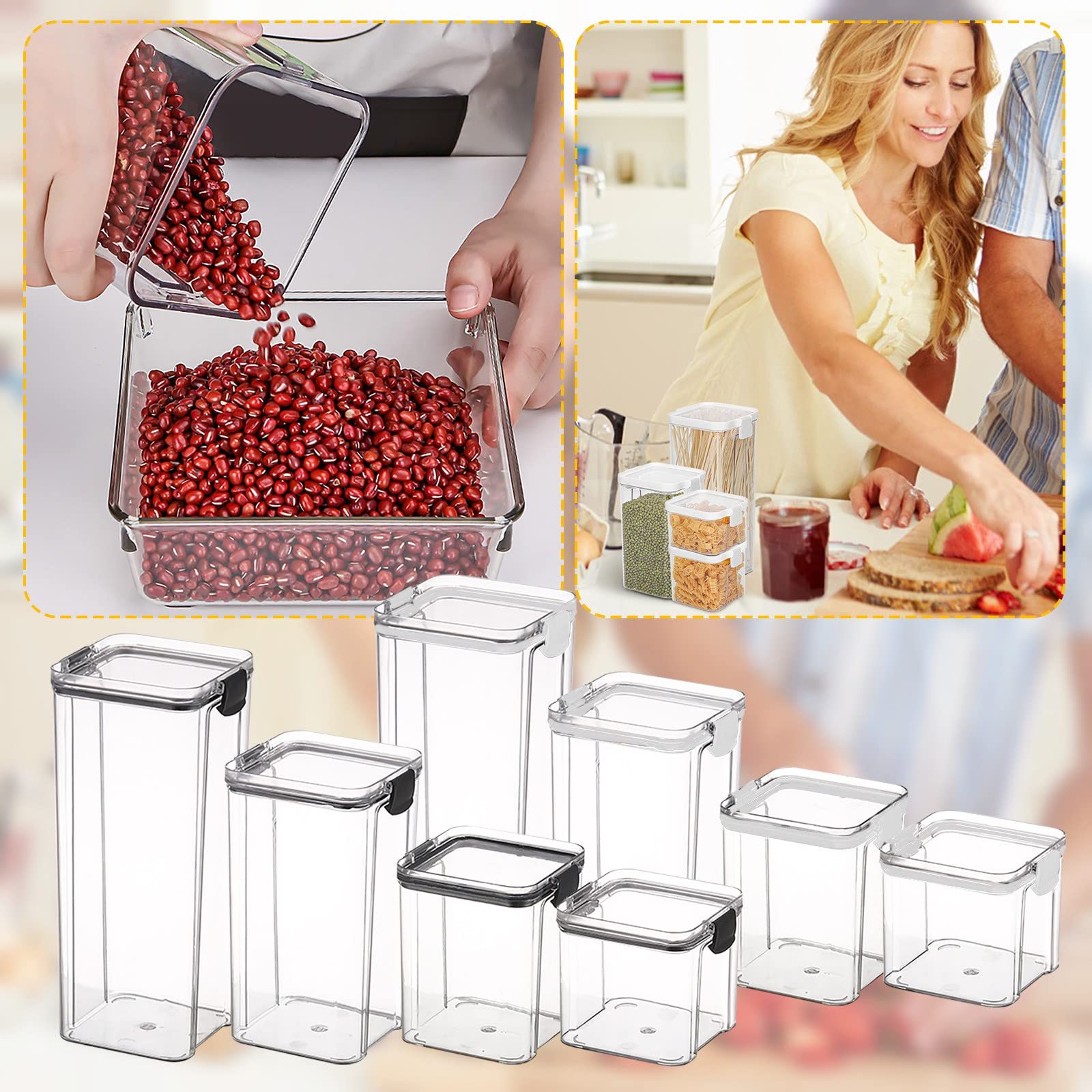 Boddenly 750ML Airtight Food Storage Container for Whole Grains, Snacks, Dried Fruits, Pasta & Powder - BPA-Free Transparent Kitchen Canister with Secure Lid - Perfect for Pantry Organization & Meal Prep