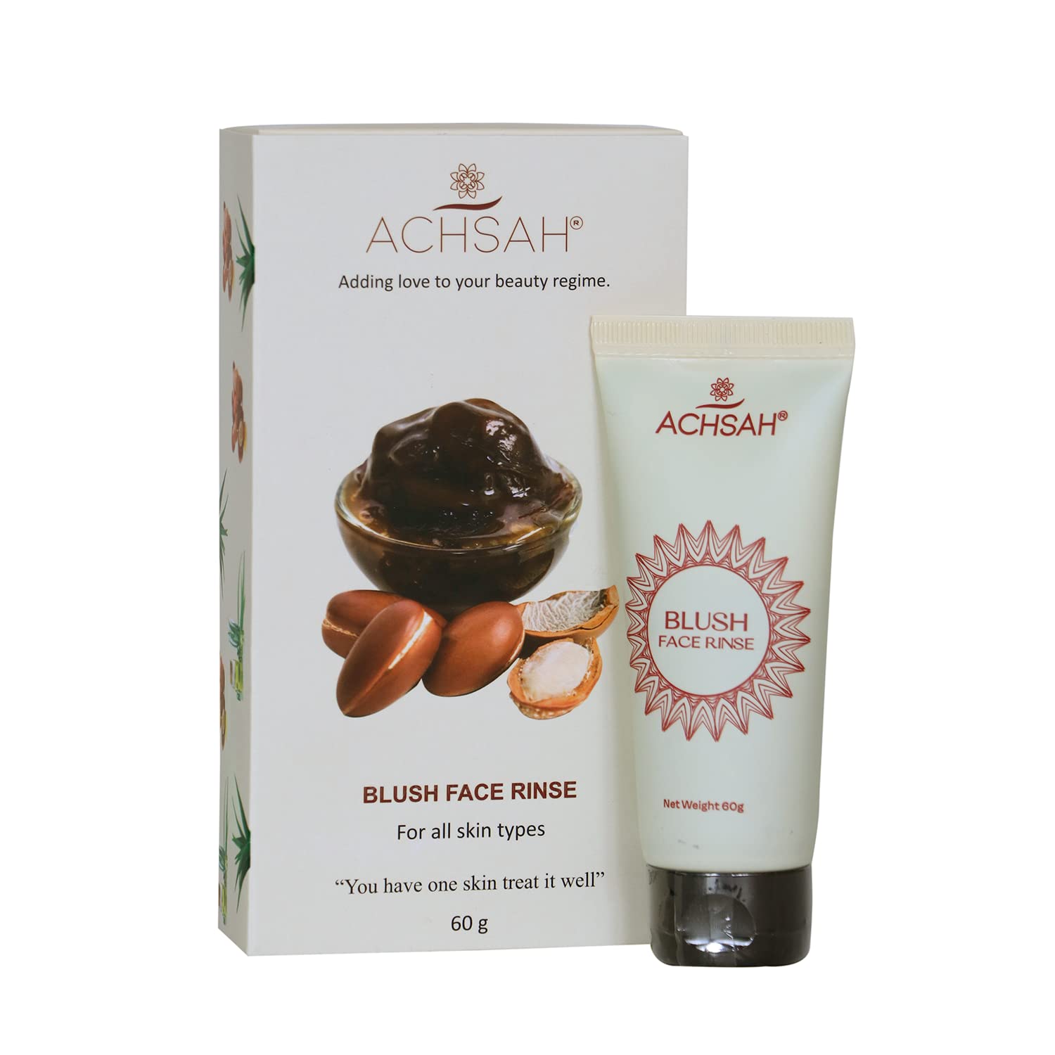 ACHSAH Blush Anti-Aging Face Wash & Rinse - 60gm Cream-Based Exfoliating Cleanser for All Skin Types, Reduces Blemishes & Wrinkles | Daily Skincare Routine for Glowing Complexion