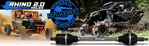 SuperATV Heavy Duty Rhino Front Axle for Polaris Sportsman 550/850/1000 - 4340 Chromoly Steel Construction with Synthetic Grease for CV Cooling & Maximized Shaft Size - Perfect for Off-Roading, Mudding & Trail Riding Adventures