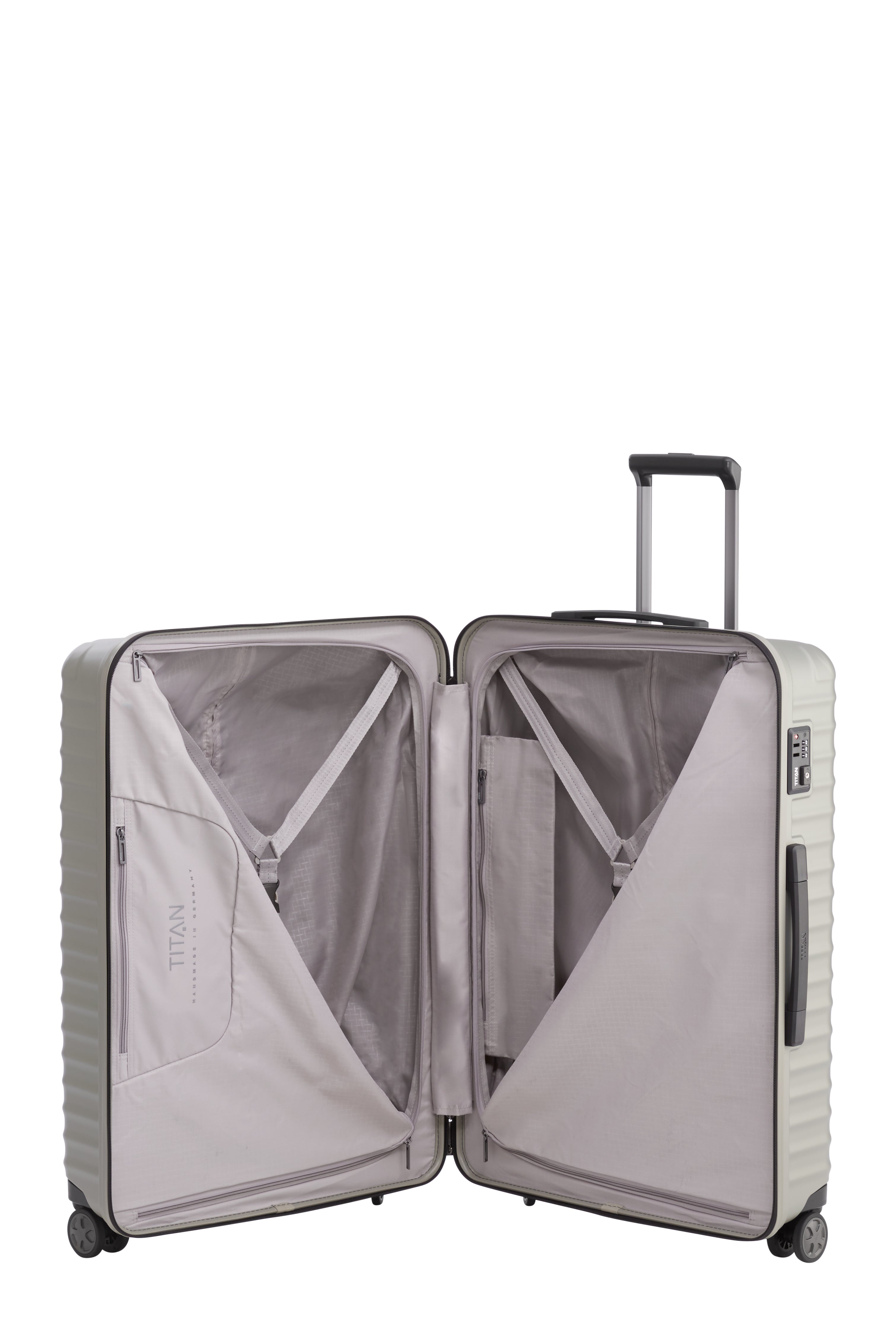 Titan LITRON Trolley L Large Luggage - Premium Expandable Suitcase with 360° Spinner Wheels for Travel, Business & Vacation (Black) - Perfect for Airlines, Road Trips & International Adventures