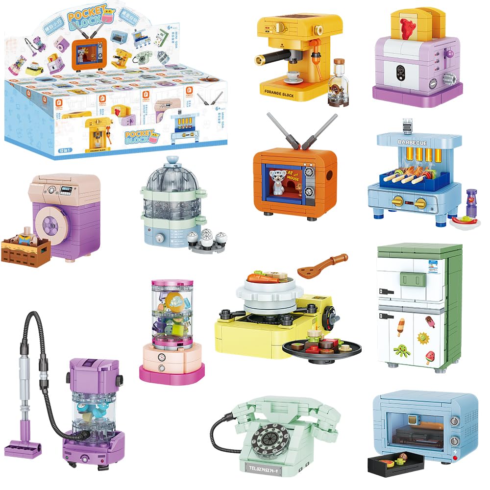 **6PCS Mini Electric Appliances STEM Building Blocks Toy for Girls Age 6+ | 654 Pieces | Creative Learning & Classroom Prizes | Perfect Birthday Gift for Kids | Fun DIY Play for Home & School Activities**