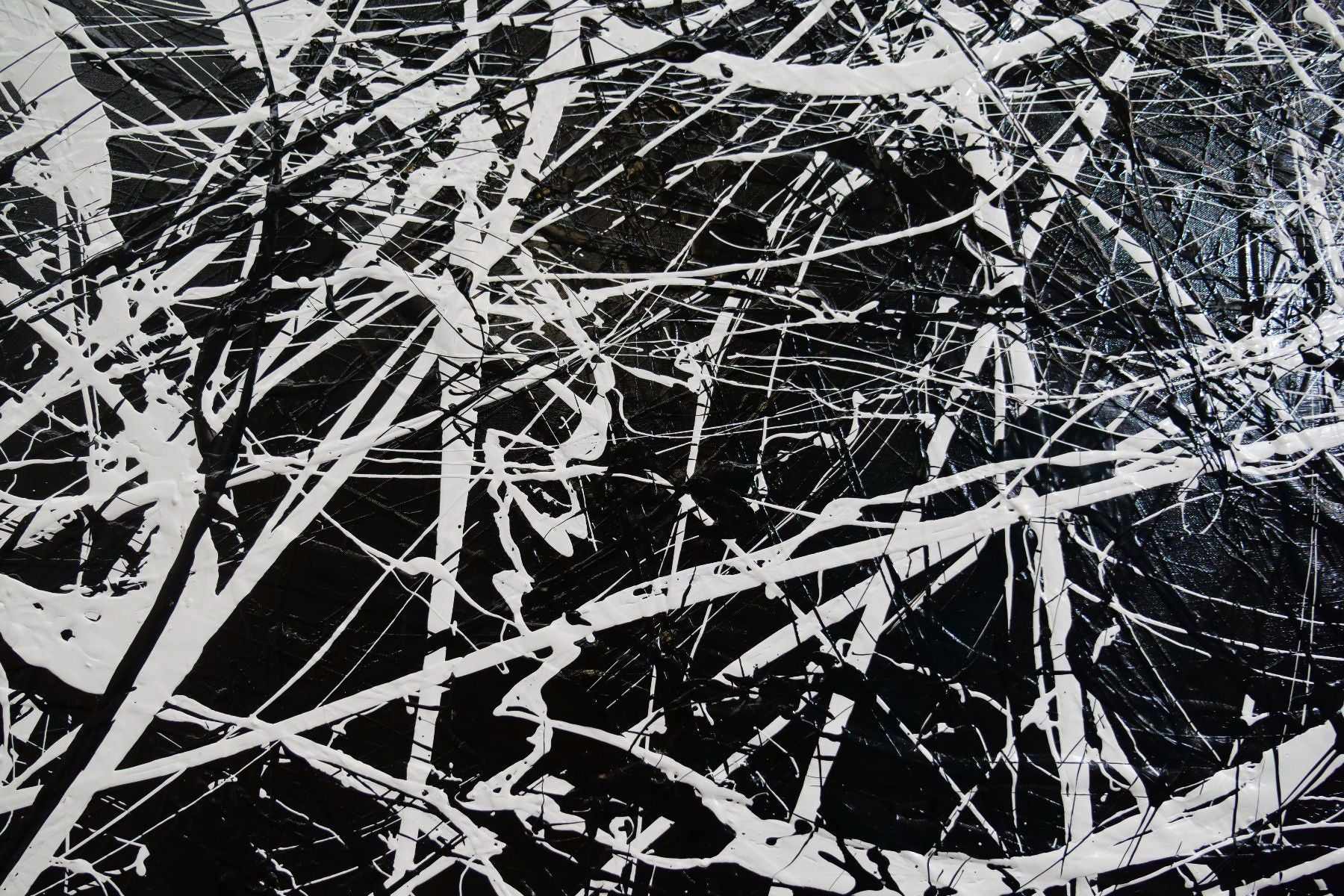 Scatter Brain Abstract Painting 150cm x 150cm - Black & White Textured Canvas Art for Modern Living Room & Office Wall Decor