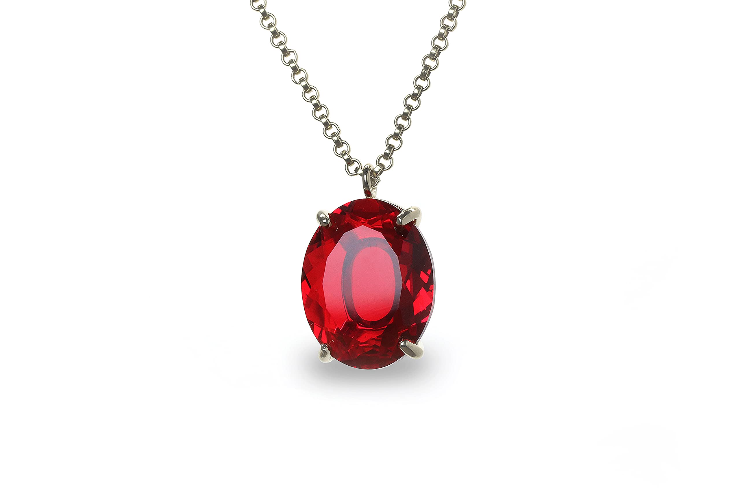 Anemone Bold Ruby Necklace - Custom Birthstone Jewelry for Women, Handmade Bridal & Fashion Necklace - Elegant Birthday & Anniversary Gift for Her with Gift Box - Perfect for Weddings, Date Nights & Special Occasions