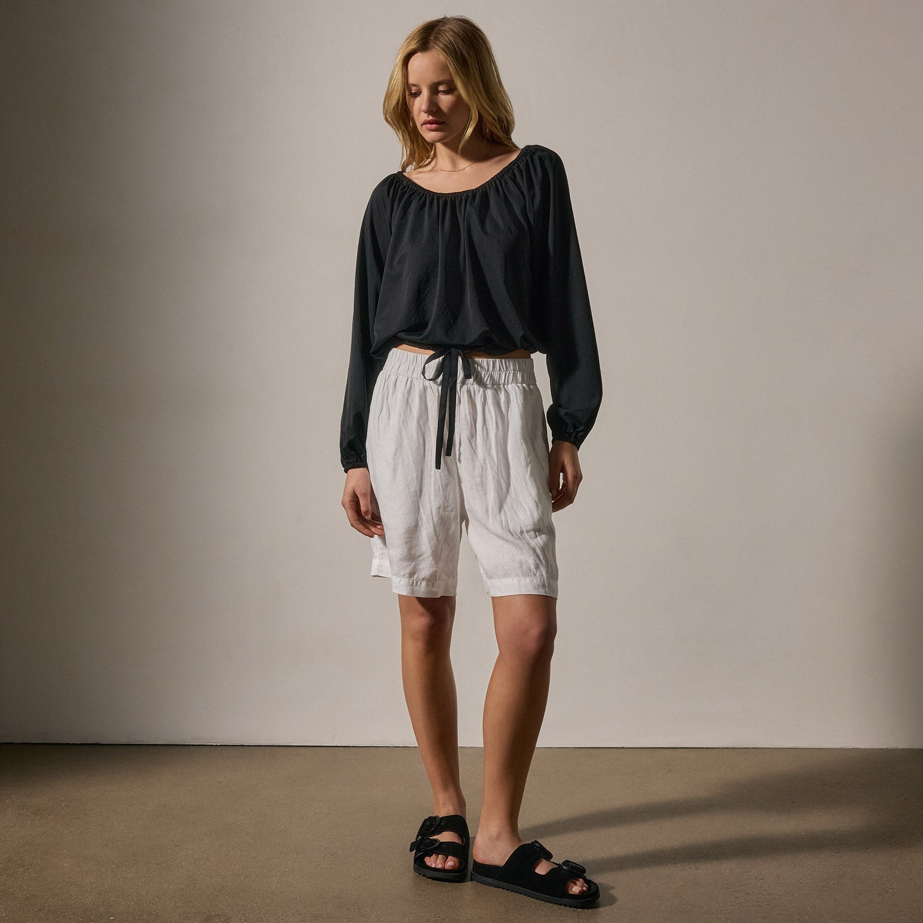 Lightweight Matte Sateen Blouse for Women - Soft & Breathable Black Shirt - Perfect for Office, Casual Wear & Date Nights