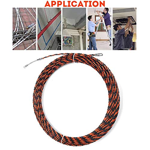 5mm Fiberglass Fish Tape Cable Puller - 16FT Electric Wire Pulling Tool for Electrical Conduit & Duct Work - Perfect for Electricians & DIY Home Wiring Projects