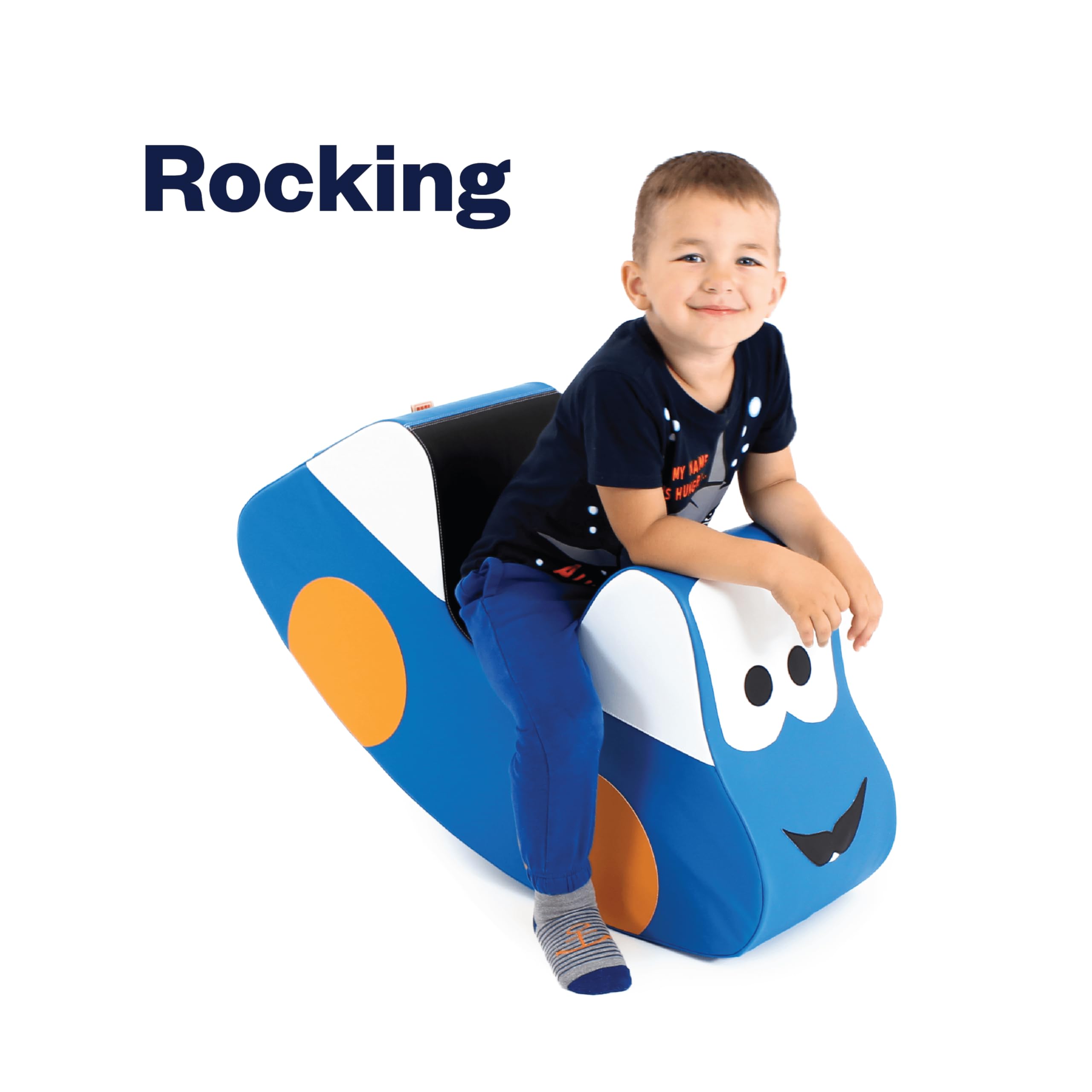 IGLU Soft Play Rocking Car - Toddler Rocker Toy for Kids Ages 2-4 Years | Jumping Activity Toy for Indoor & Outdoor Play | Safe & Fun Blue Ride-On Toy for Toddlers' Physical Development