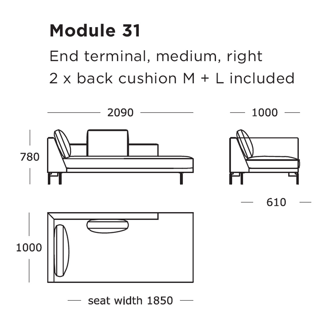 Edge V2 Modular Sofa Set - Customizable Sectional Couch with 25 & 32 Inch Modules for Living Room, Lounge & Office Spaces