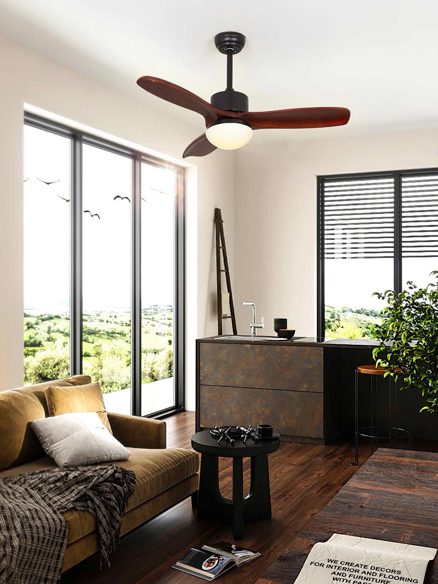 Harborough 3-Blade Ceiling Fan with LED Light Kit - Modern Indoor Cooling & Lighting Solution for Bedroom, Living Room, and Office