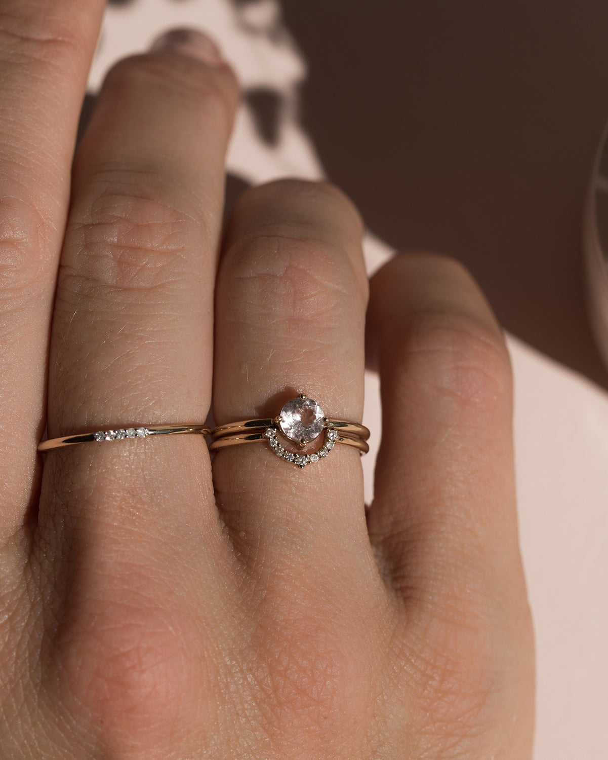 14K Gold Diamond Five Stone Ring for Women - Elegant Stackable Band for Engagement, Wedding, Anniversary & Everyday Wear