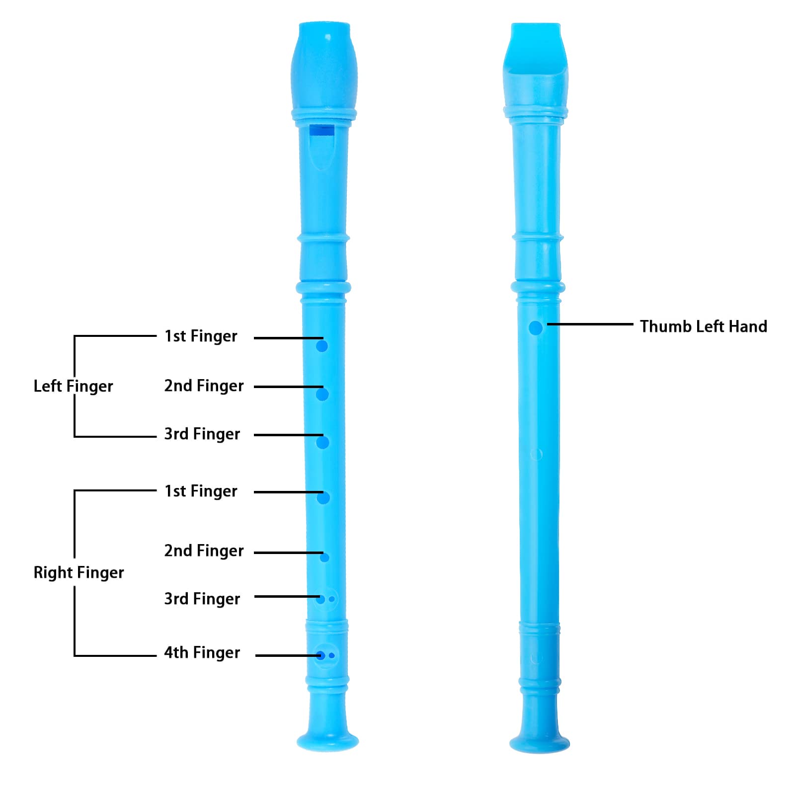 12 Pack German Style 8 Hole Soprano Recorder Flute with Cleaning Rod - Perfect for Beginners, School, Graduation Gifts & Music Class (Blue) - Ideal for Classroom Learning, Band Practice & Music Education