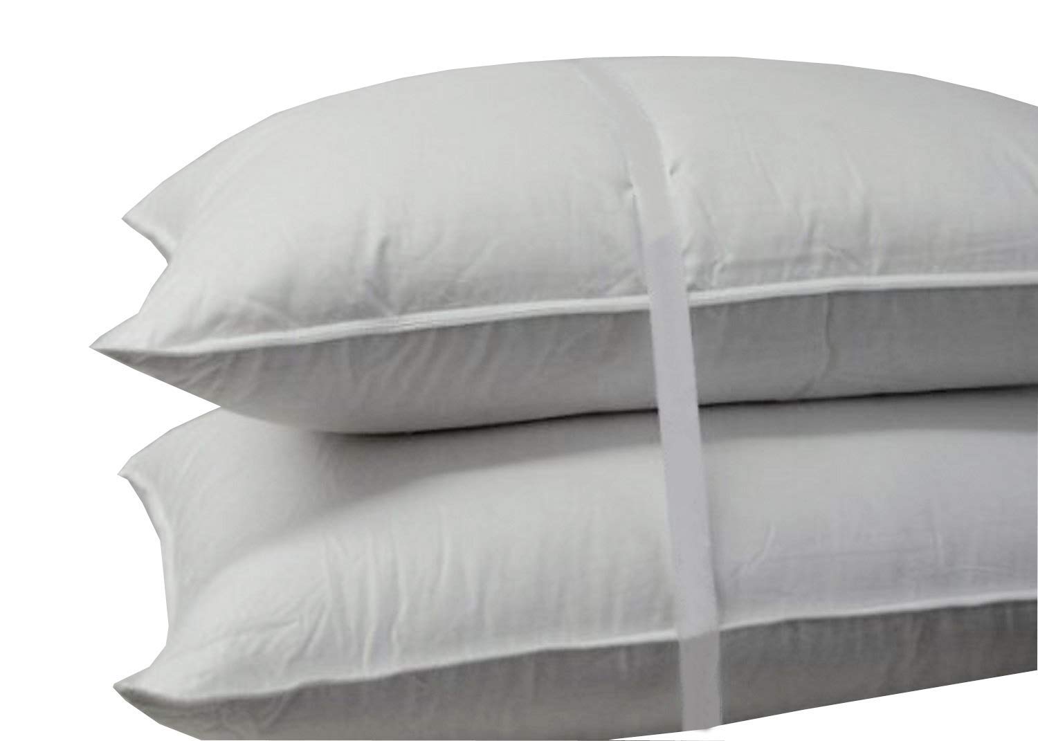 Royal Hotel Down Pillow Set - 2 Pack, 100% Cotton 500TC, Extra Firm for Back Sleepers