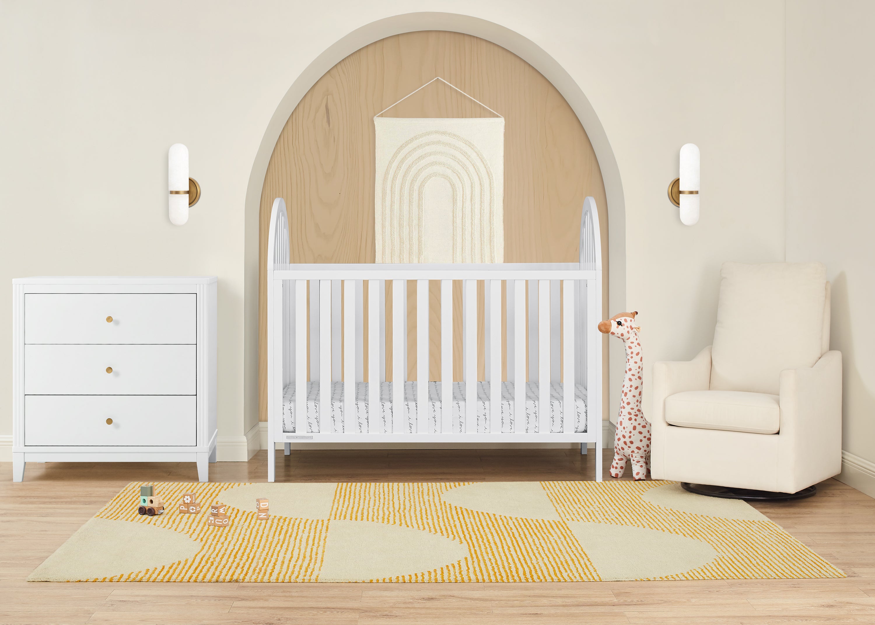 Milano 4-in-1 Convertible Baby Crib - Toddler Bed, Daybed & Full-Size Bed - Nursery Furniture for Boys & Girls - Perfect for Newborn to Teen Years