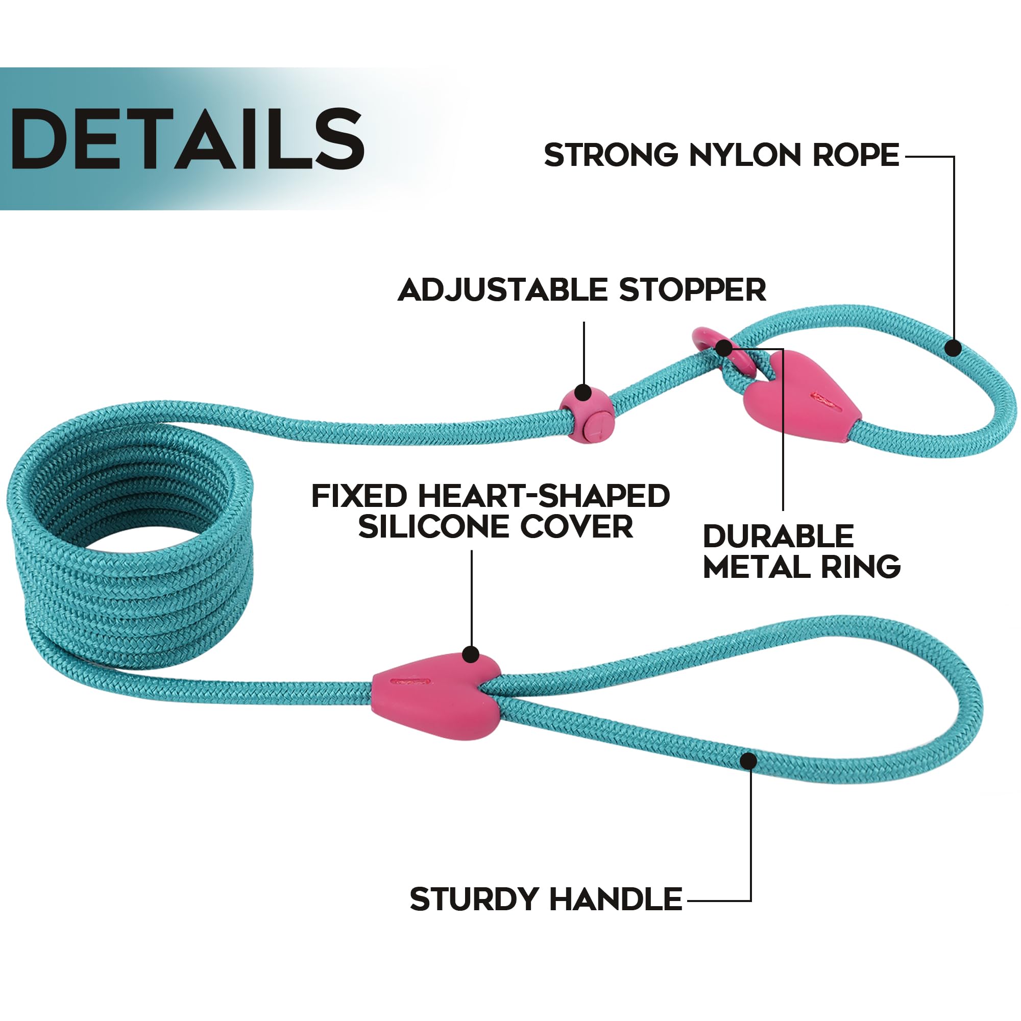 No Pull Slip Lead Dog Leash - 6FT Strong Nylon Training Leash for Dogs & Puppies with 6 Color Options (Green) - Perfect for Walking, Training & Outdoor Adventures