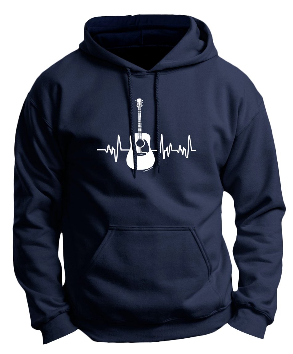 Premium Acoustic Guitar Heartbeat Hoodie Sweatshirt - Perfect Music Lover Gift for Guitarists & Musicians - Ideal for Concerts, Jam Sessions & Casual Wear