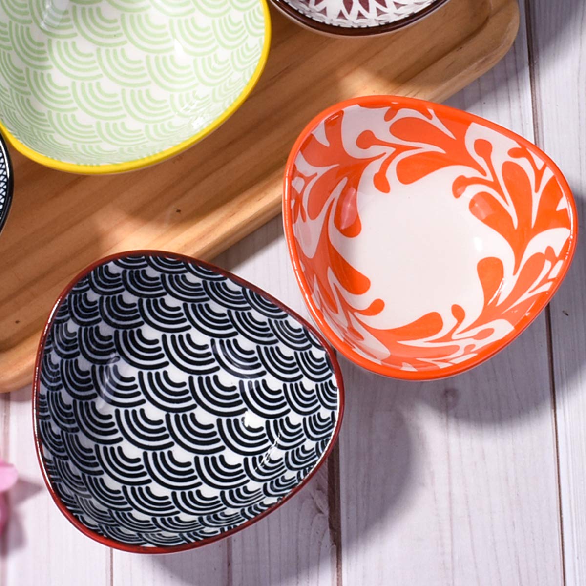 Premium Ceramic Soy Sauce Dishes Set of 5 - Japanese Style Dipping Bowls for Sushi, Dumplings & Asian Cuisine - Perfect for Restaurants, Home Dining & Gift Giving