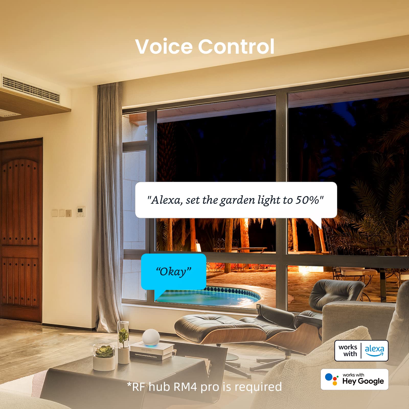 BestCon Outdoor LED Strip Light Dimmer with RF Remote Control, 240W Max Power, Waterproof, Timer Function - Compatible with Broadlink for Patio, Garden & Landscape Lighting