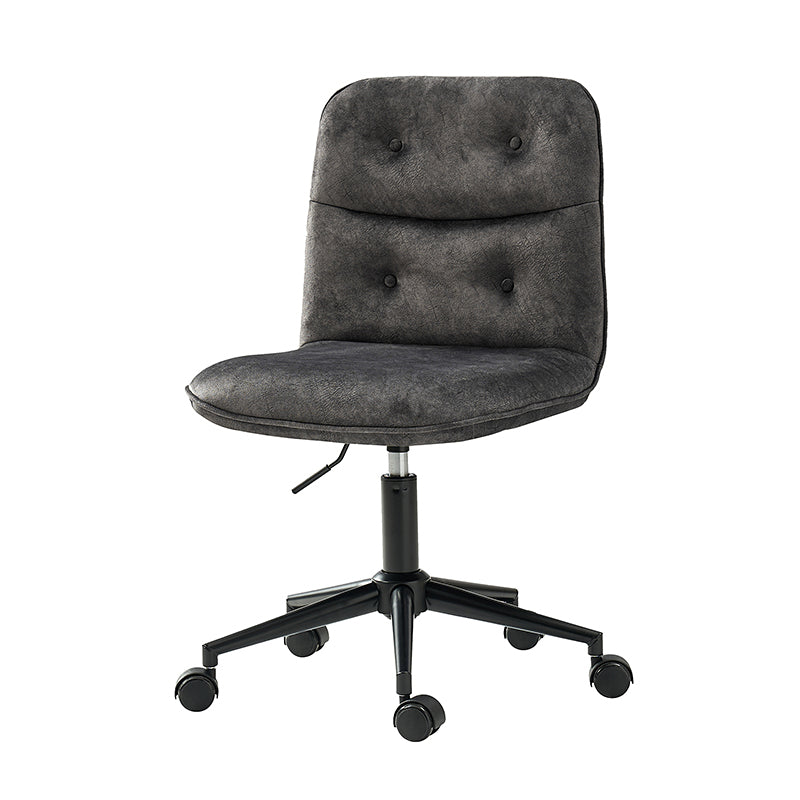 Leonhard Upholstered Swivel Task Chair - Adjustable Height Office Chair with Plush Velvet Fabric & Smooth-Rolling Wheels for Home Office, Study, or Workspace