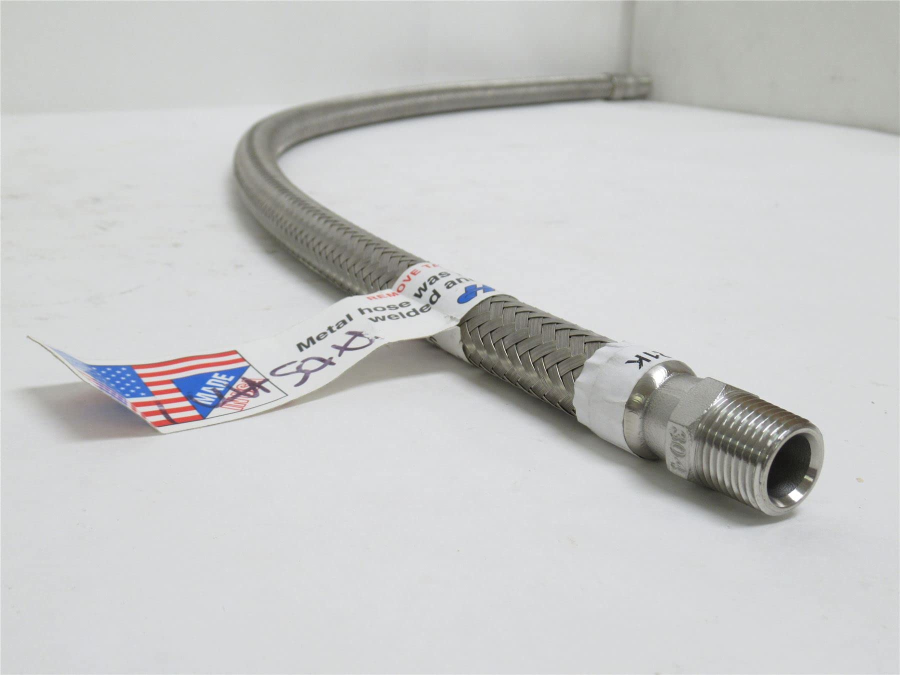 1/2 Inch Flexible Metal Hose - 36 Inch Length - Corrosion Resistant Stainless Steel for Plumbing, Gas Lines & Industrial Use