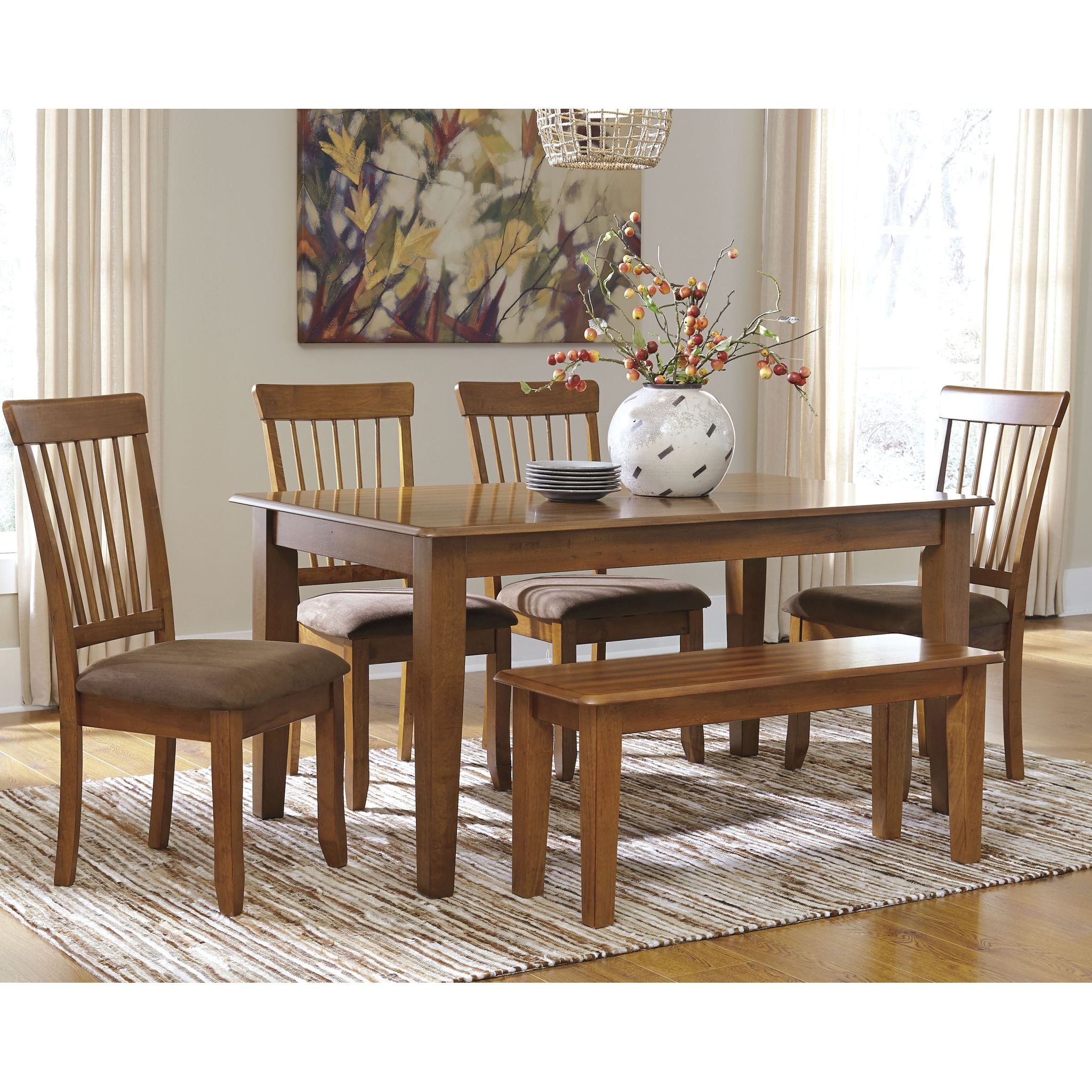 Berringer Casual Dining Table Set - Modern Wooden Kitchen & Dining Room Furniture for Family Gatherings & Dinner Parties