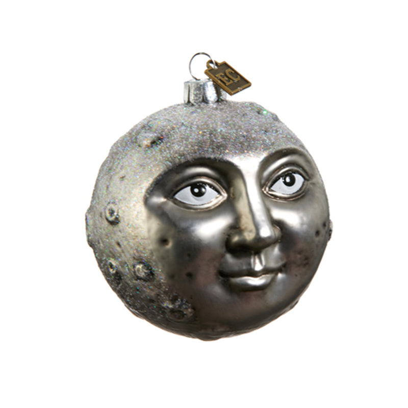 Eric Cortina 3.25 Inch Handcrafted Man in The Moon Glass Ornament - Perfect for Christmas Tree Decorations, Gift Giving & Home Décor