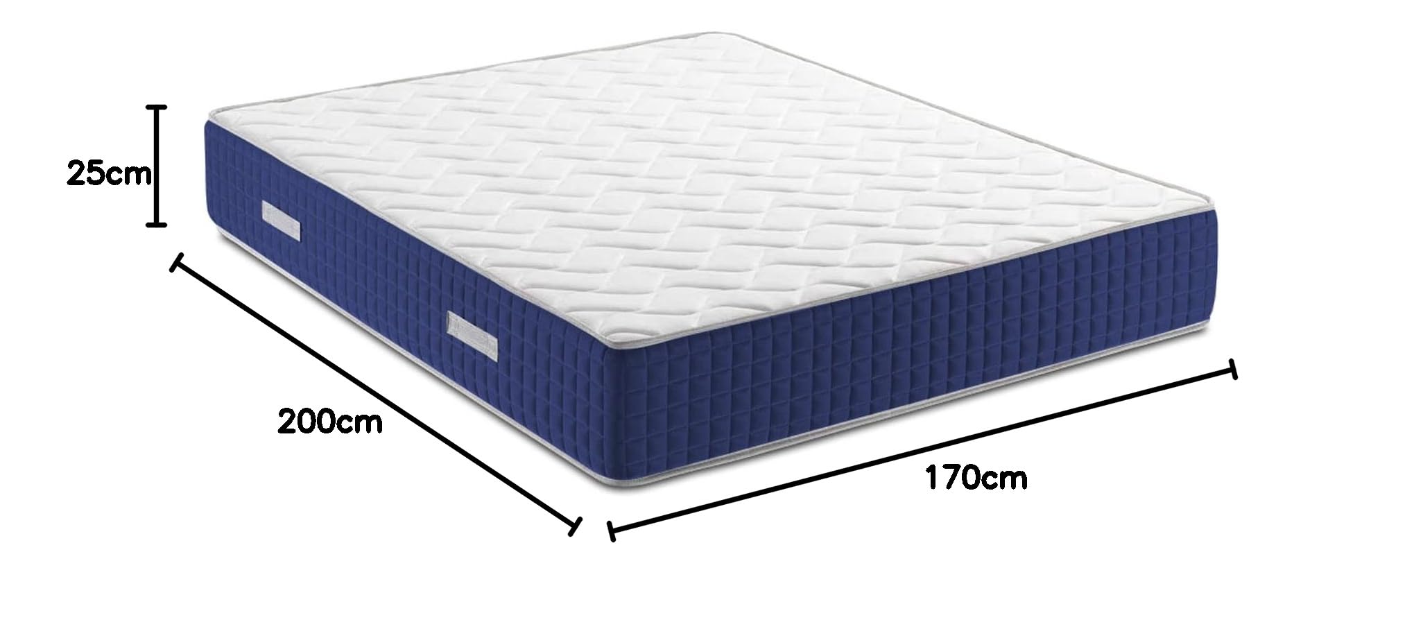 Baldiflex 5cm Hybrid Spring and Memory Foam Mattress - 9 Zone Full Air Space Support, Queen Size 170x200x25cm - Perfect for Couples, Back Pain Relief & Enhanced Sleep Comfort