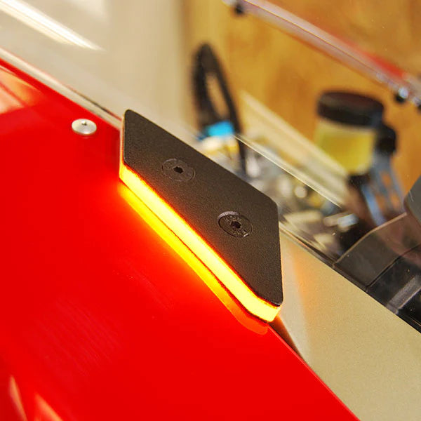 Ducati Panigale V2 Mirror Block Off Plates with Integrated Turn Signals (2020-Present) - Motorcycle Customization & Safety Upgrade for Street Riding