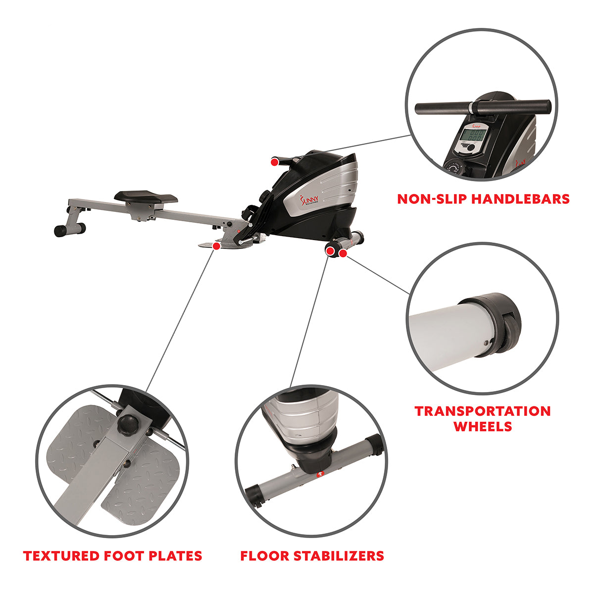Dual Function Rowing Machine for Home Gym - Foldable Multi Rower with LCD Display for Full Body Workout | Perfect for Cardio & Strength Training in Small Spaces