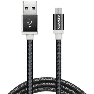 ADATA USB Type A to Micro USB Cable 3.3ft Braided Nylon Fast Charging Sync Cord - Compatible with Android Phones, Tablets, Power Banks & More (Black)