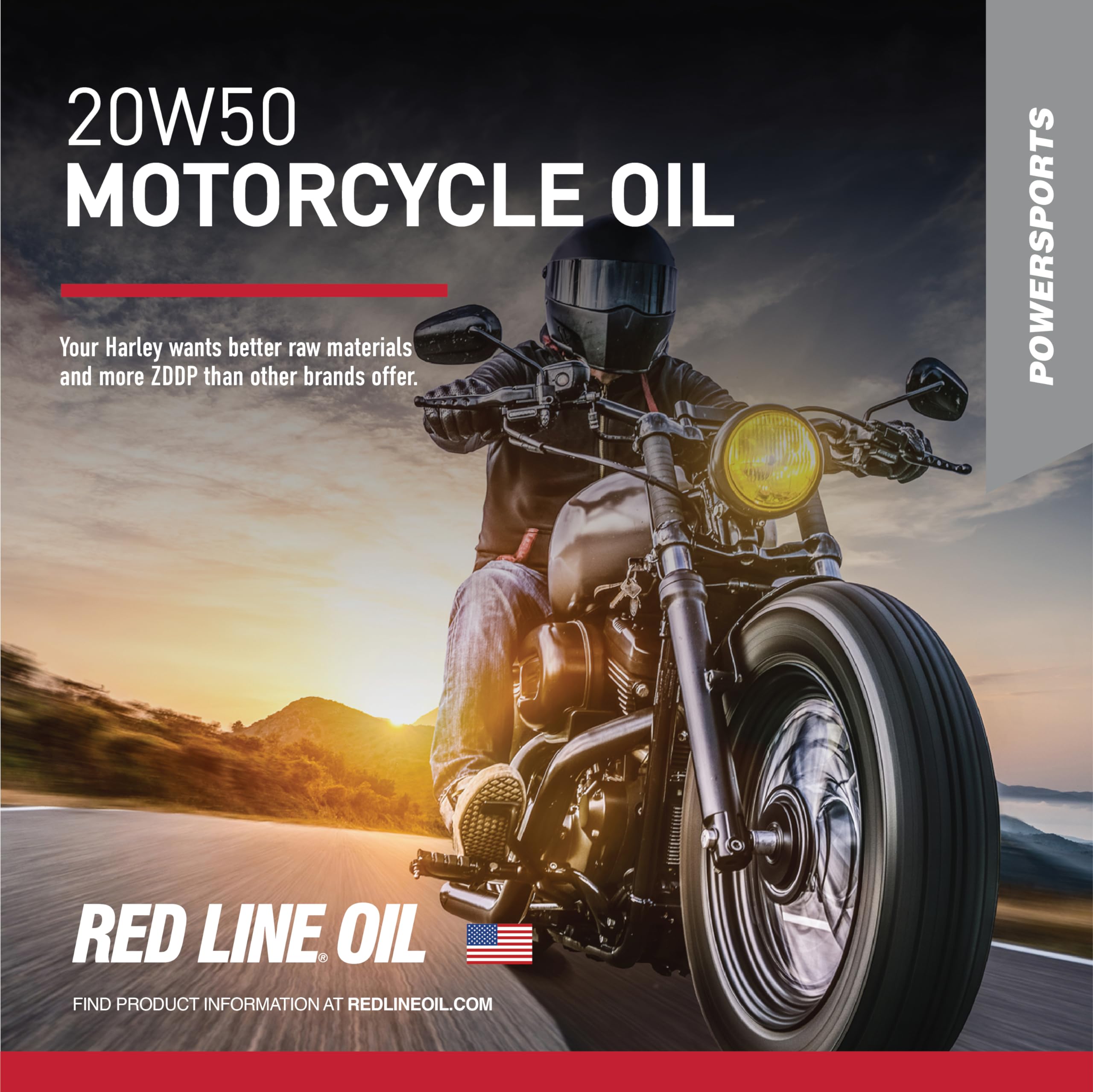 Red Line 42504 20W50 Full Synthetic Motorcycle Engine Oil - 12 Quart Pack for High-Performance Bikes - Ideal for Cruisers, Touring & Racing Motorcycles in Extreme Conditions