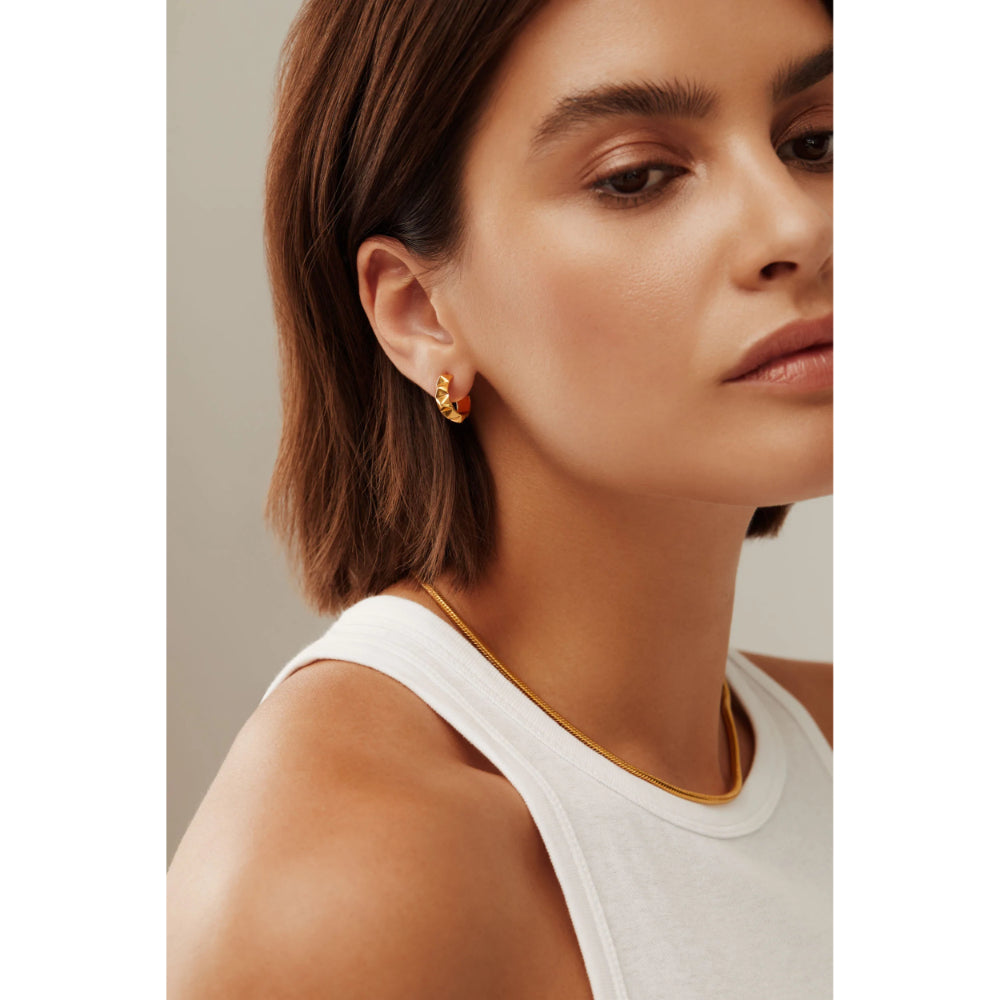 Anna Beck Small Studded Hoop Earrings - Sterling Silver Chunky Hoop Earrings for Women | Perfect for Everyday Wear, Parties & Gifts