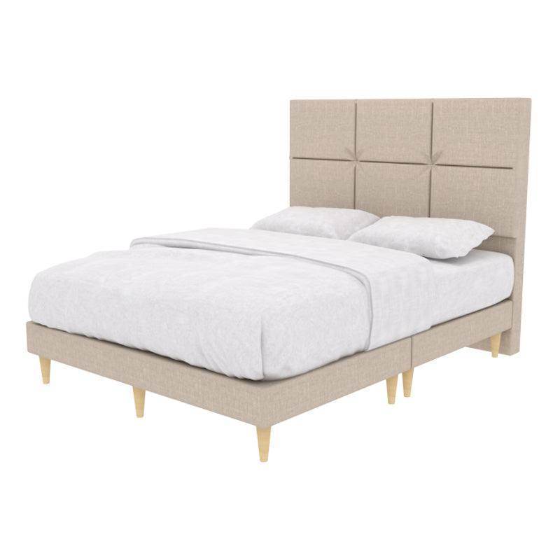 Jarvis Fabric Bed Frame - Queen Size, Sturdy & Pet Friendly Upholstered Platform Bed with Noise-Free Support - Perfect for Modern Bedrooms & Pet Owners