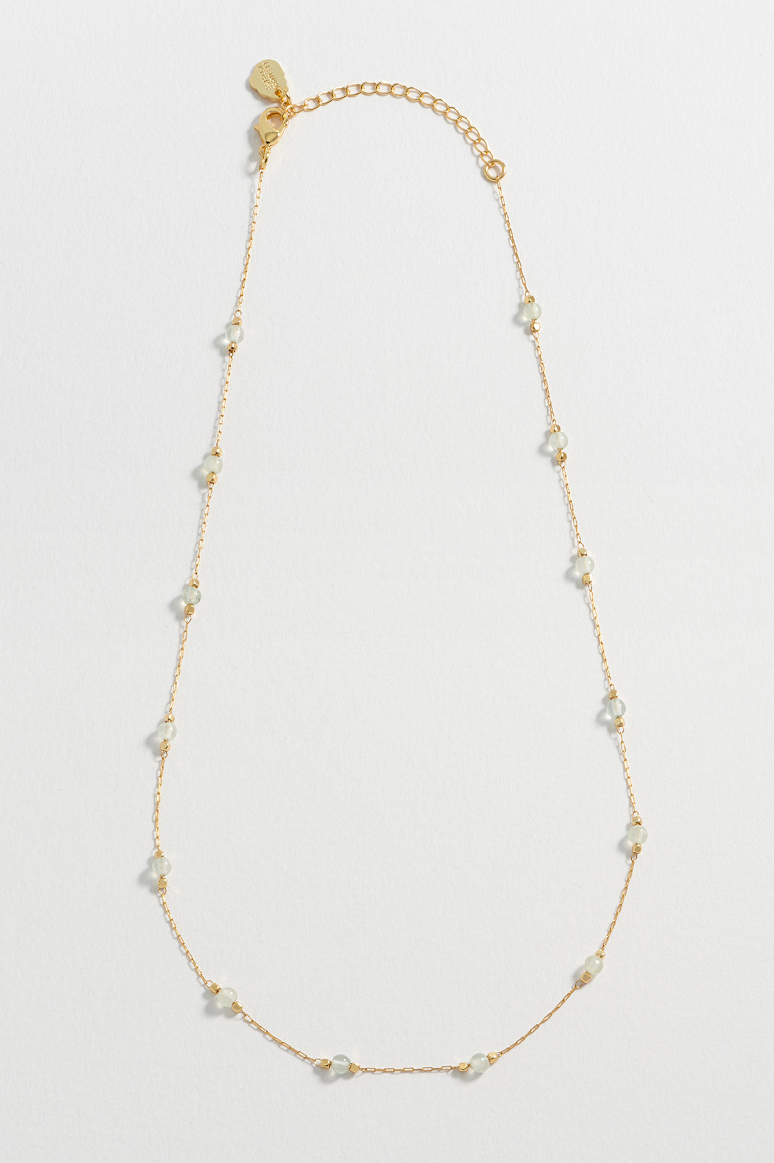 Prehnite Gemstone Bead Necklace - Healing Crystal Jewelry for Women, Natural Stone Pendant for Meditation & Energy Balance | Perfect for Yoga, Reiki & Spiritual Wellness