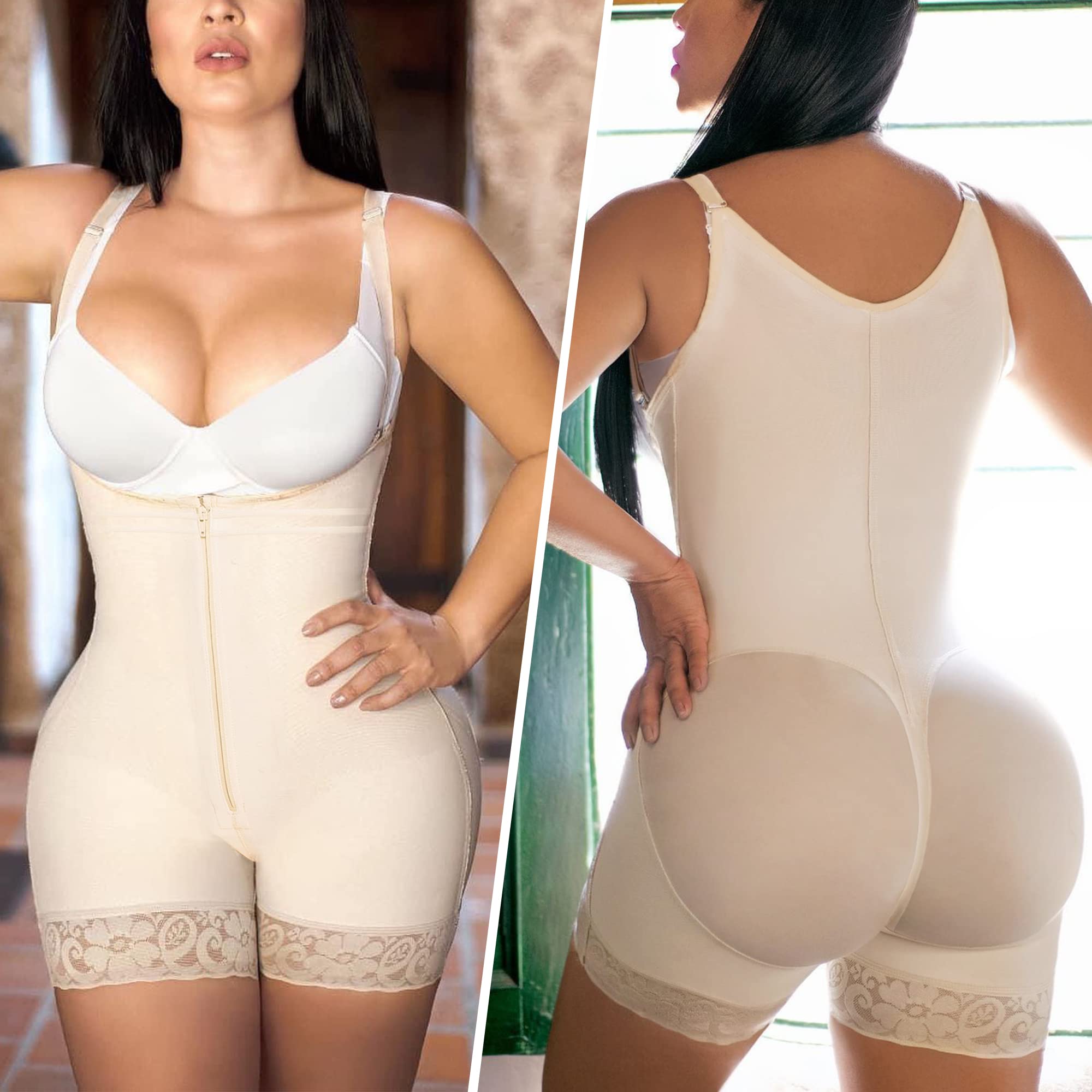 YIANNA Colombian Shapewear for Women - Postpartum Tummy Control Body Shaper, Butt Lifter Bodysuit - Slimming Waist Trainer for Everyday Wear & Special Occasions