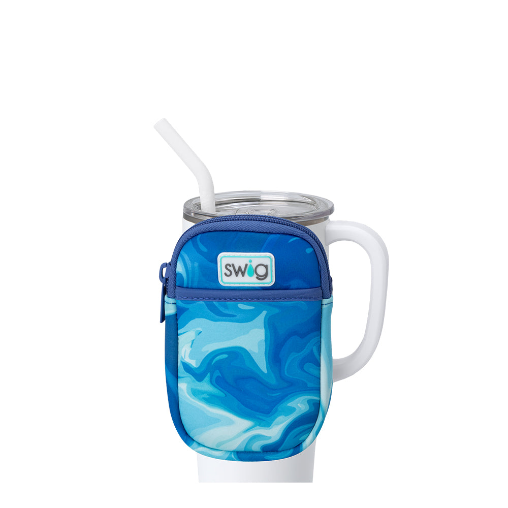 Blue Lagoon Mega Mug Pouch - Large Insulated Travel Coffee Cup Holder for Commuting, Camping & Outdoor Adventures