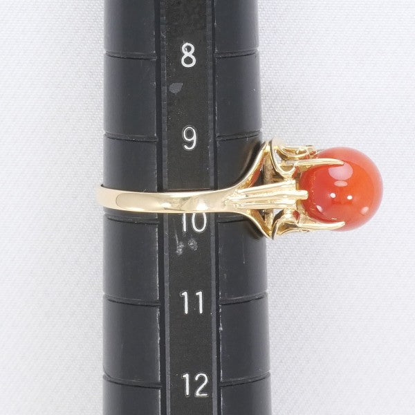 18K Yellow Gold Coral Ring for Women - Elegant Handmade Jewelry Gift for Anniversary, Birthday & Special Occasions | Perfect for Beach Weddings & Summer Fashion Accessories