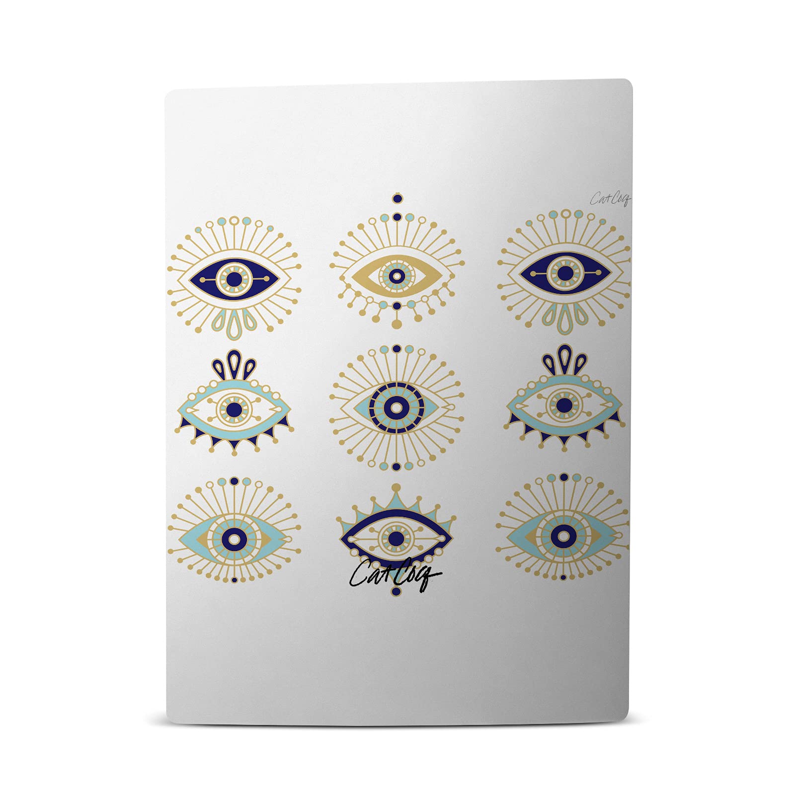 Official Licensed Cat Coquillette Blue Gold Art Matte Vinyl Skin Sticker Decal Compatible with Sony PlayStation 5 PS5 Disc Edition Console - Perfect for Gaming, Personalization & Protection