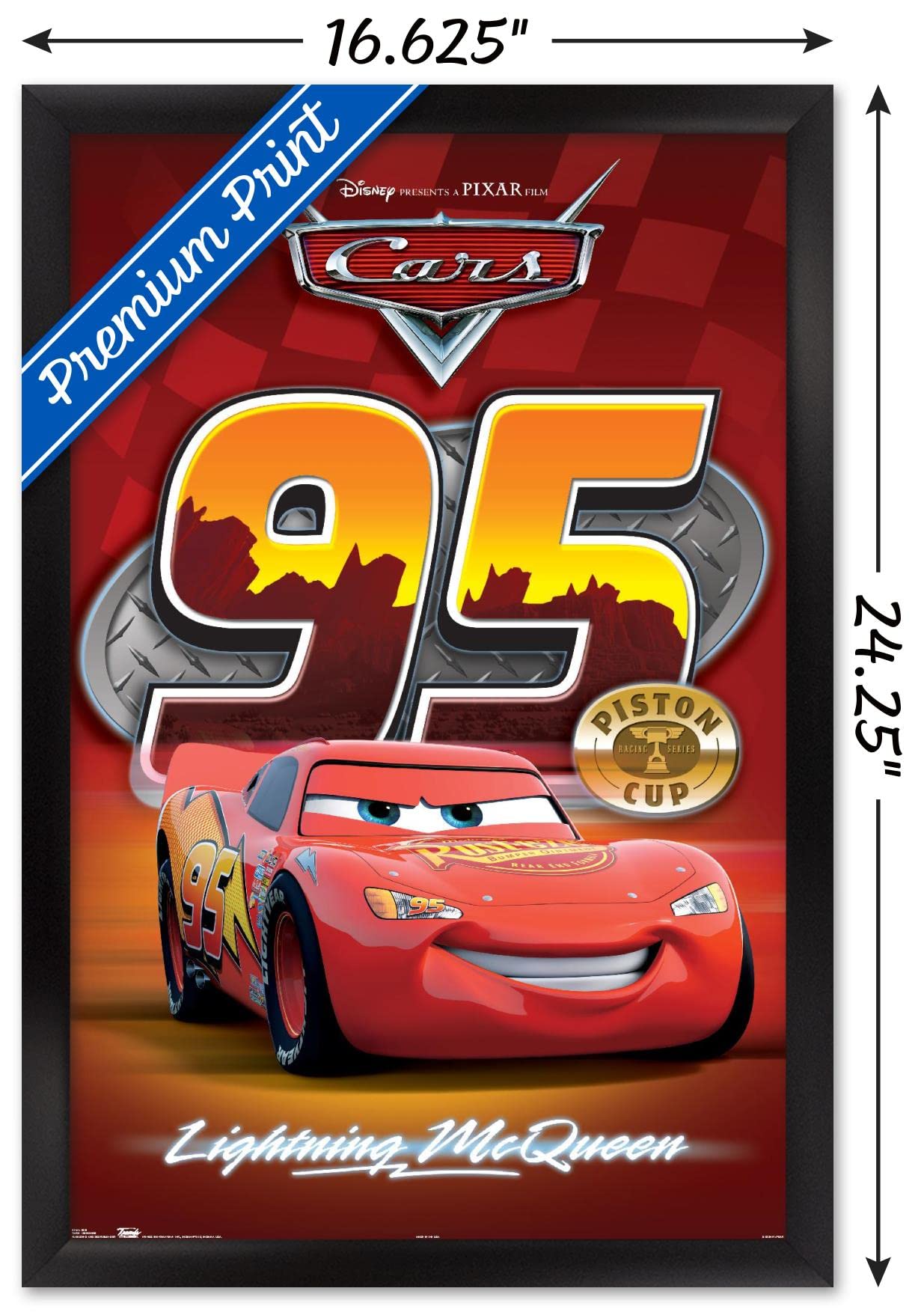 Disney Pixar Cars Lightning McQueen Wall Poster - 14.725