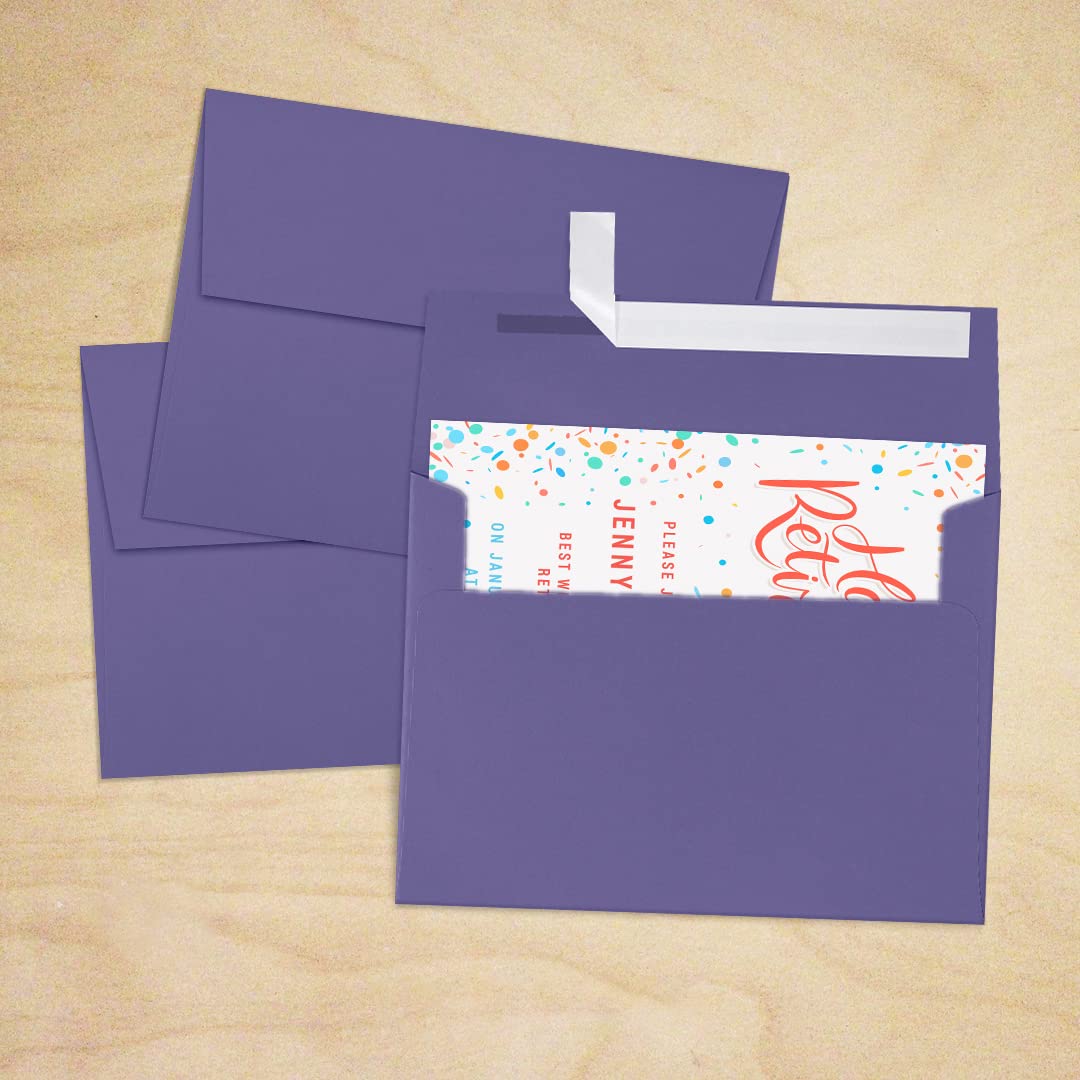 LUXPAPER A7 Invitation Envelopes 5x7 Cards - 80lb Wisteria Purple, Printable Wedding Invitation Envelopes with Peel & Press Seal, 1000 Pack (5.25x7.25 inches) - Perfect for Weddings, Parties, Greeting Cards and Special Events