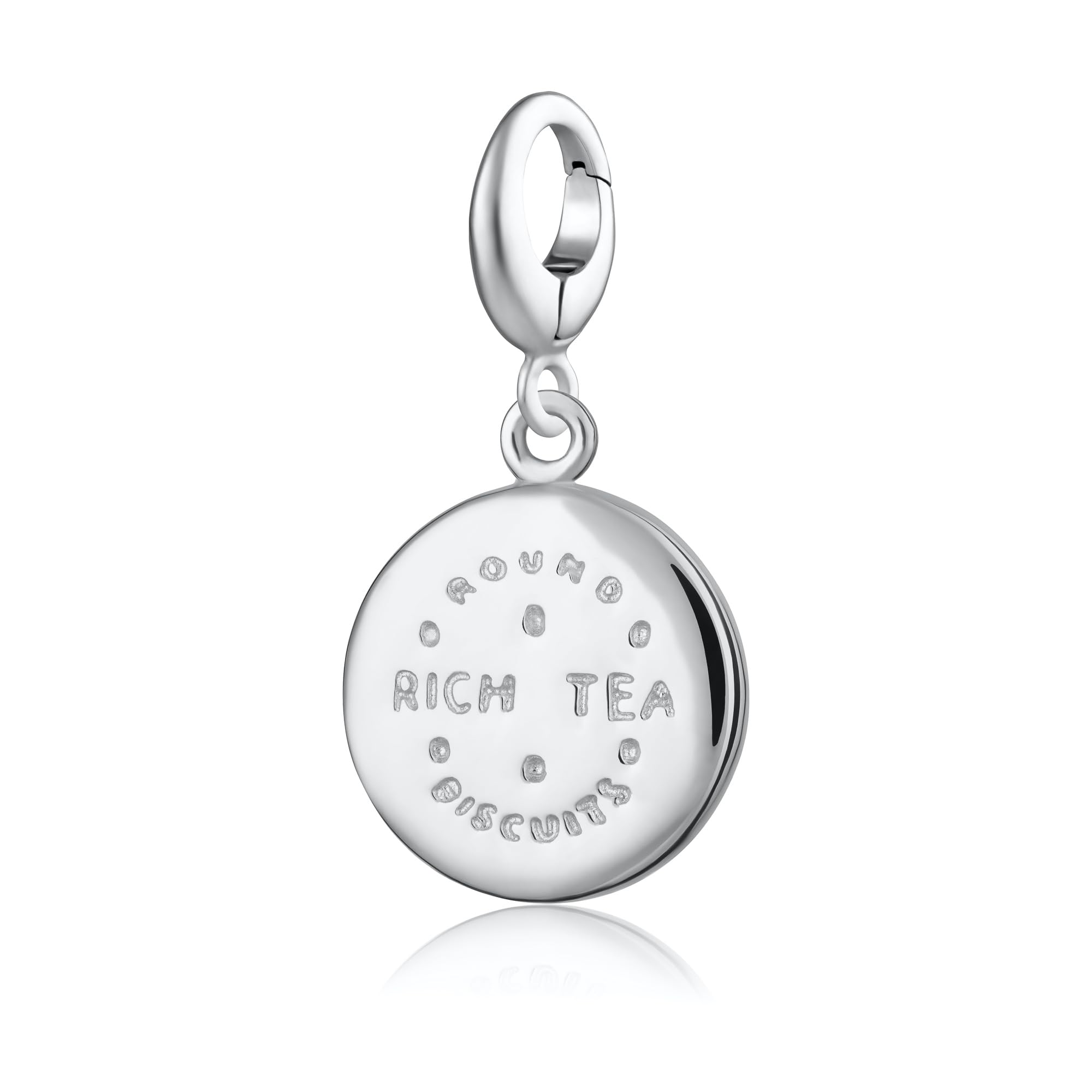 Lily Charmed - 925 Sterling Silver or 18ct Gold Plated Rich Tea Biscuit Charm for Bracelet & Necklace - Perfect for Tea Lovers & Jewelry Gifts