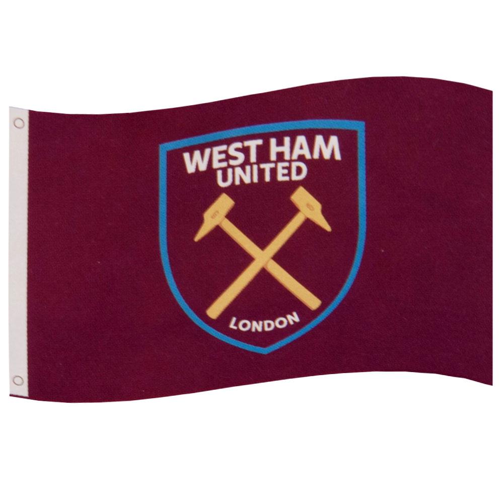 Official West Ham United FC Crest Flag - Premium Embroidered Banners for Home, Office & Game Day Decor - Perfect for Fans & Supporters