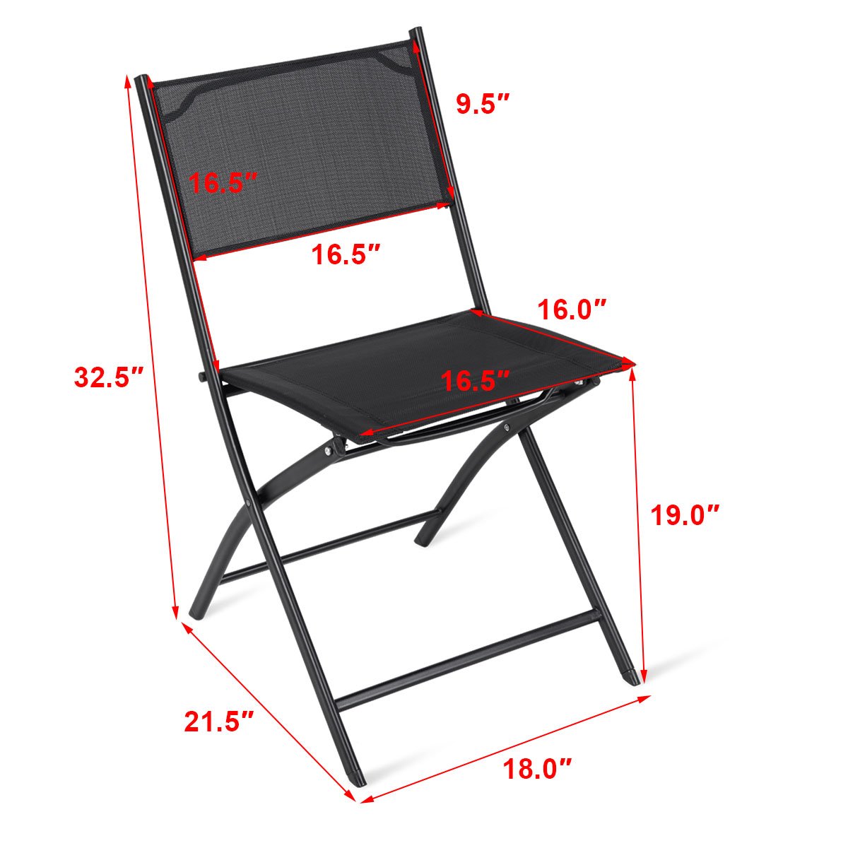 HAPPYGRILL 4-Pack Portable Folding Chairs for Indoor & Outdoor Use - Lightweight Foldable Chairs for Meetings, Patio Parties, Picnics, Dining, and Camping | Perfect for Backyard BBQs, Beach Trips, and Tailgating